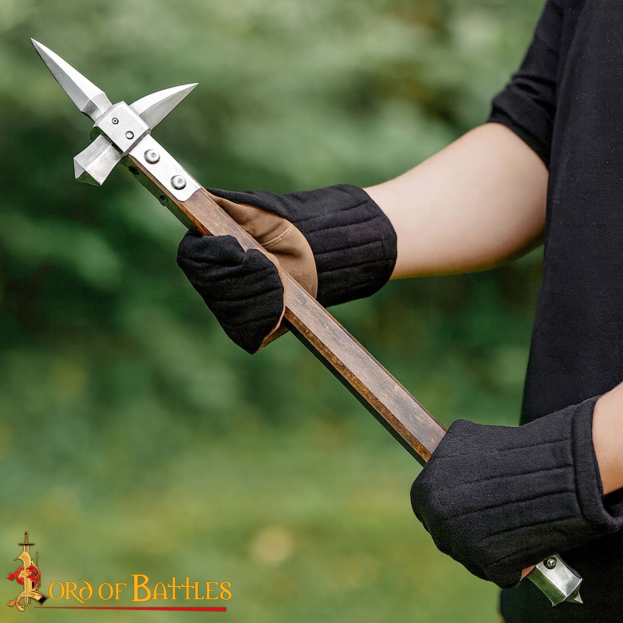 Padded Mitten Gloves Handcrafted Cotton Canvas-7203BK 1 Padded Cotton Canvas Gloves