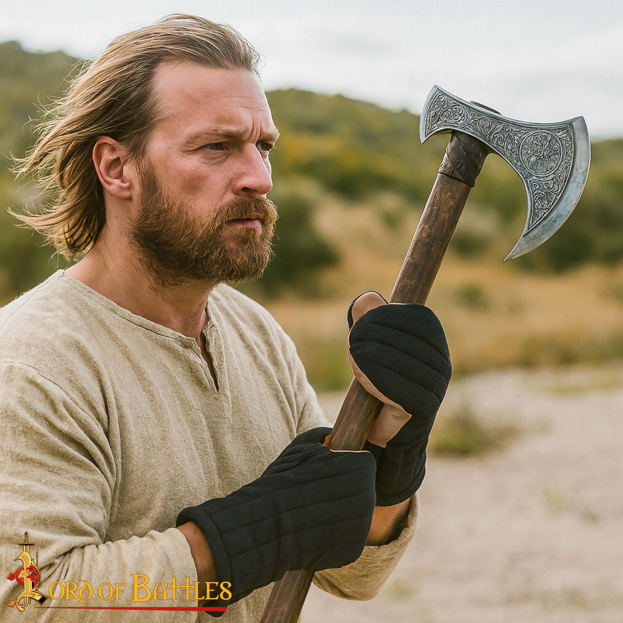 Padded Mitten Gloves Handcrafted Cotton Canvas-7203BK 6 Padded Cotton Canvas Gloves