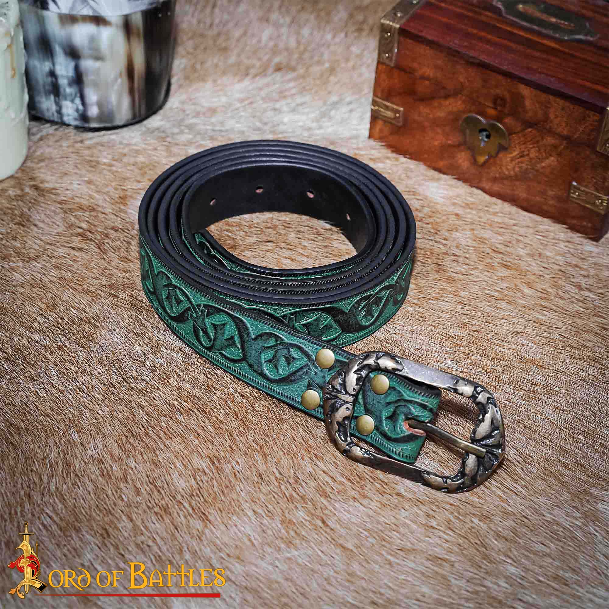 26056GR_6 Fantasy Leather Belt