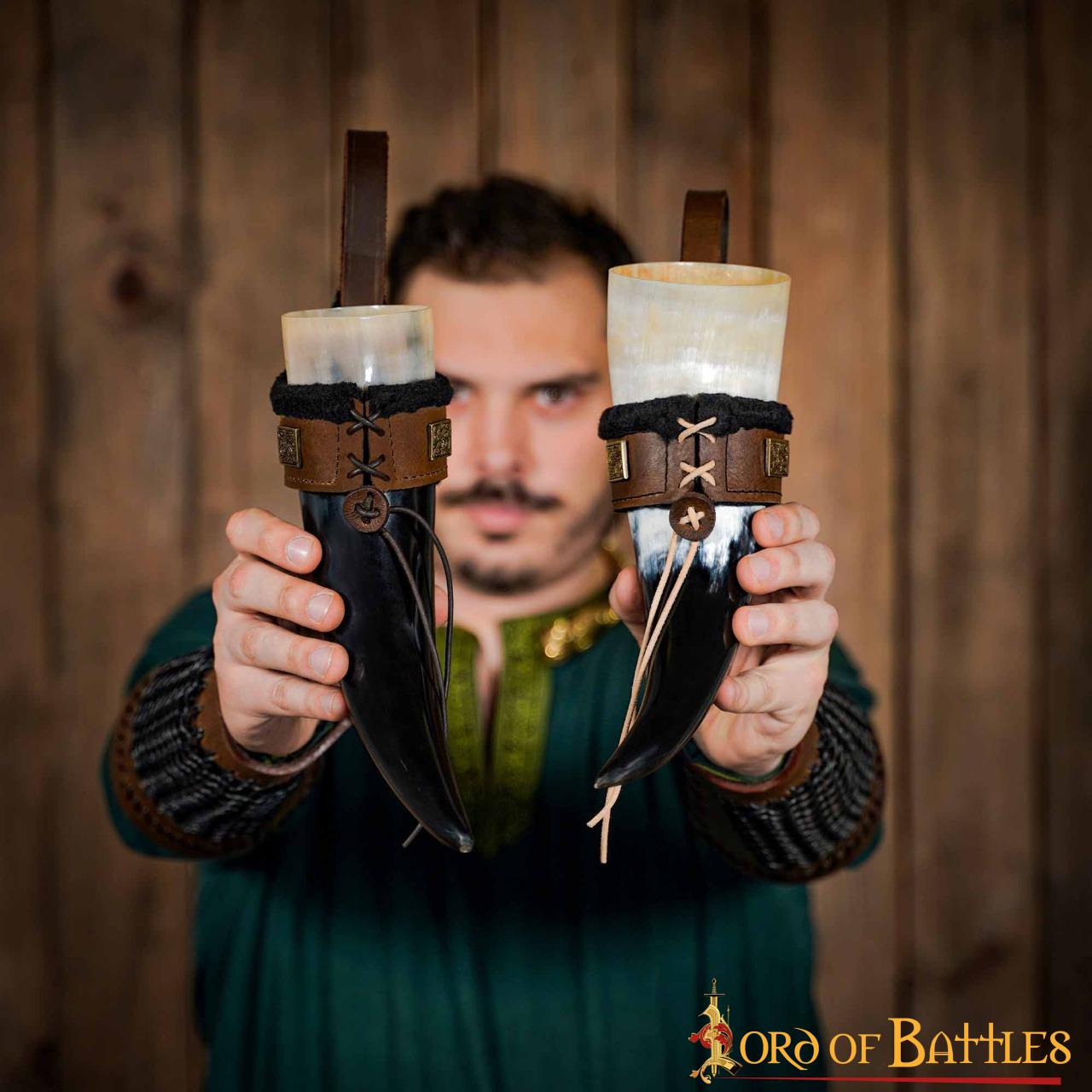 Venturer of the Realm Fur Lined Horn Holder with Horn Venturer of the Realm Fur Lined Horn Holder with Horn