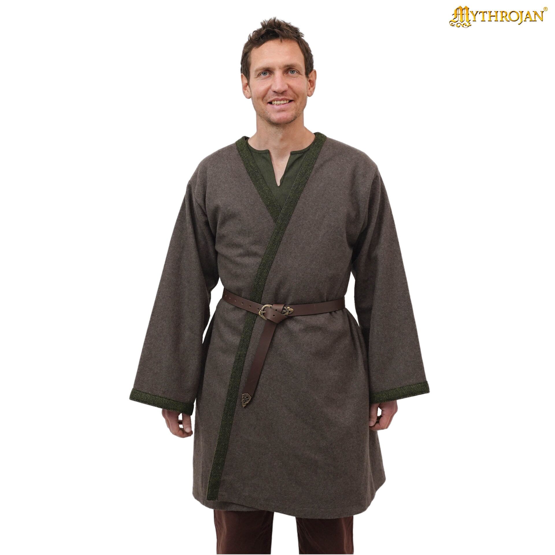 Medieval Coat-301105BRGN 3 Viking Klappenrock Woolen Coat