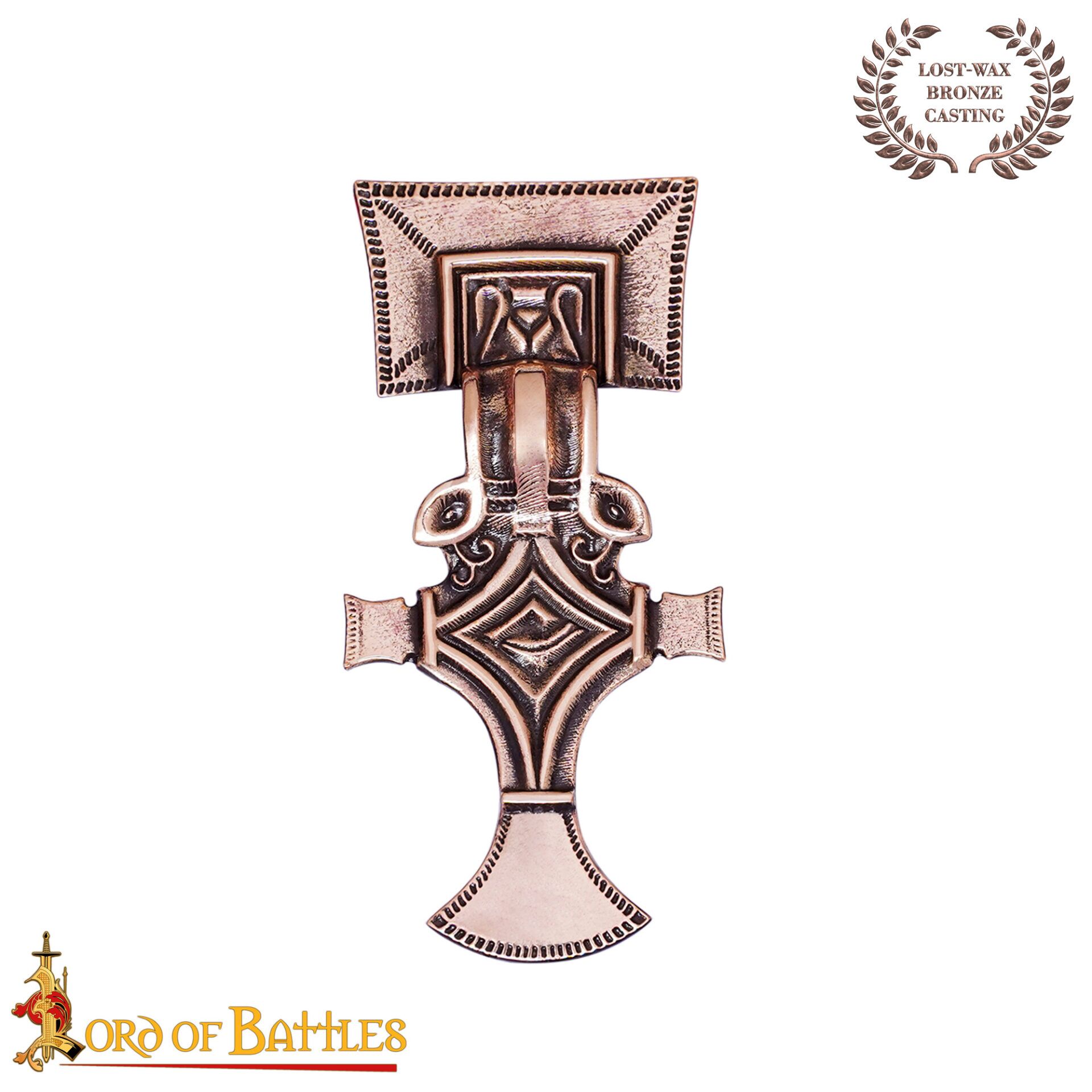 7th Century Germanic Antique Bronze Fibula Brooch Early Medieval Clothing Pin-26466BZAT-BZ 2 Large Bronze Fibula