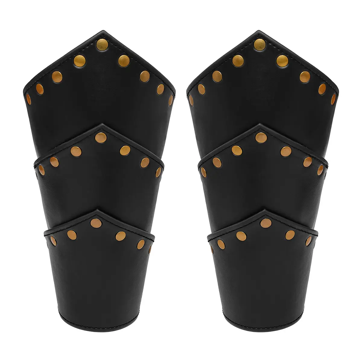 6104BK-Featured Obsidian Knight Black Leather Arm Bracers