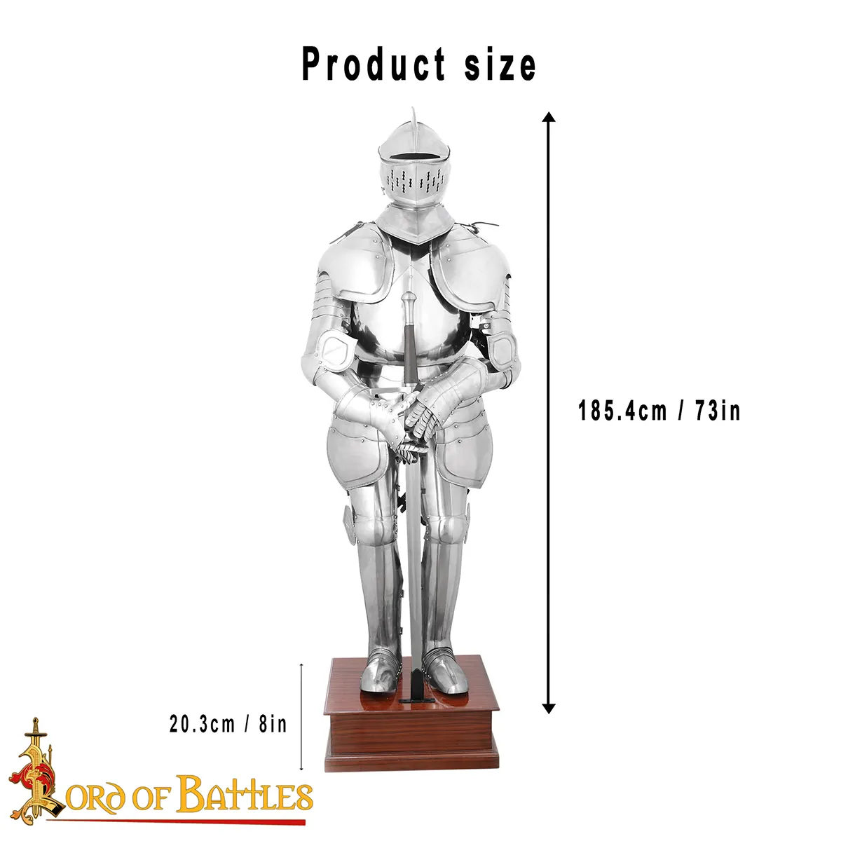 Mild Steel Duke of Burgundy Suit of Armour – 75” – 18 Gauge Polished Medieval Full Body Armour Mild Steel Duke of Burgundy Suit of Armour – 75” – 18 Gauge Polished Medieval Full Body Armour - Image 3
