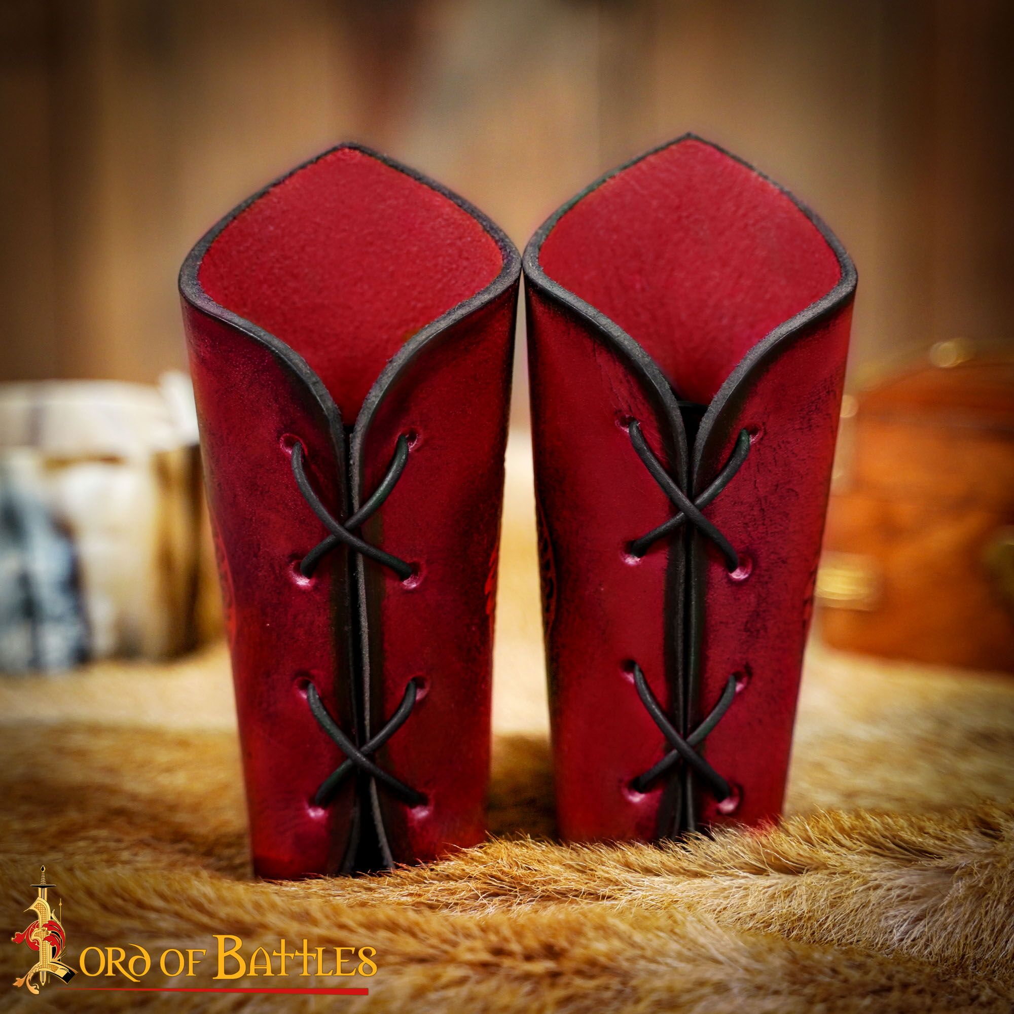 Fantasy-Inspired Leather Bracers with Dragon Motif-25907M 6 bracers