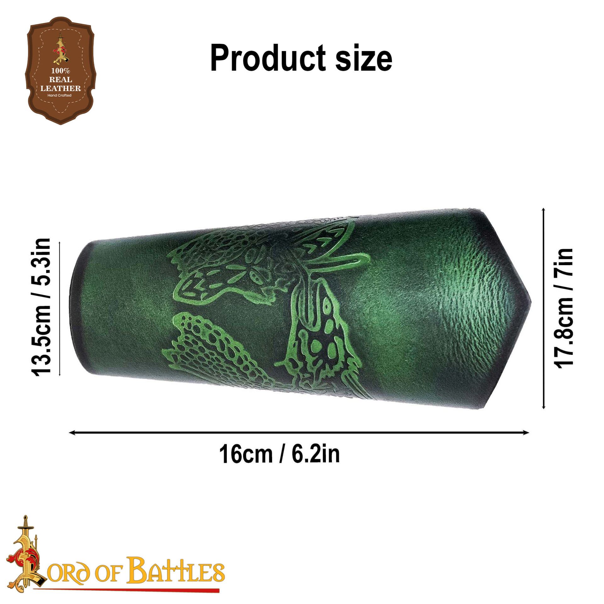Fantasy Leather Bracers with Embossed Dragon Motif-25907GR 2 bracers