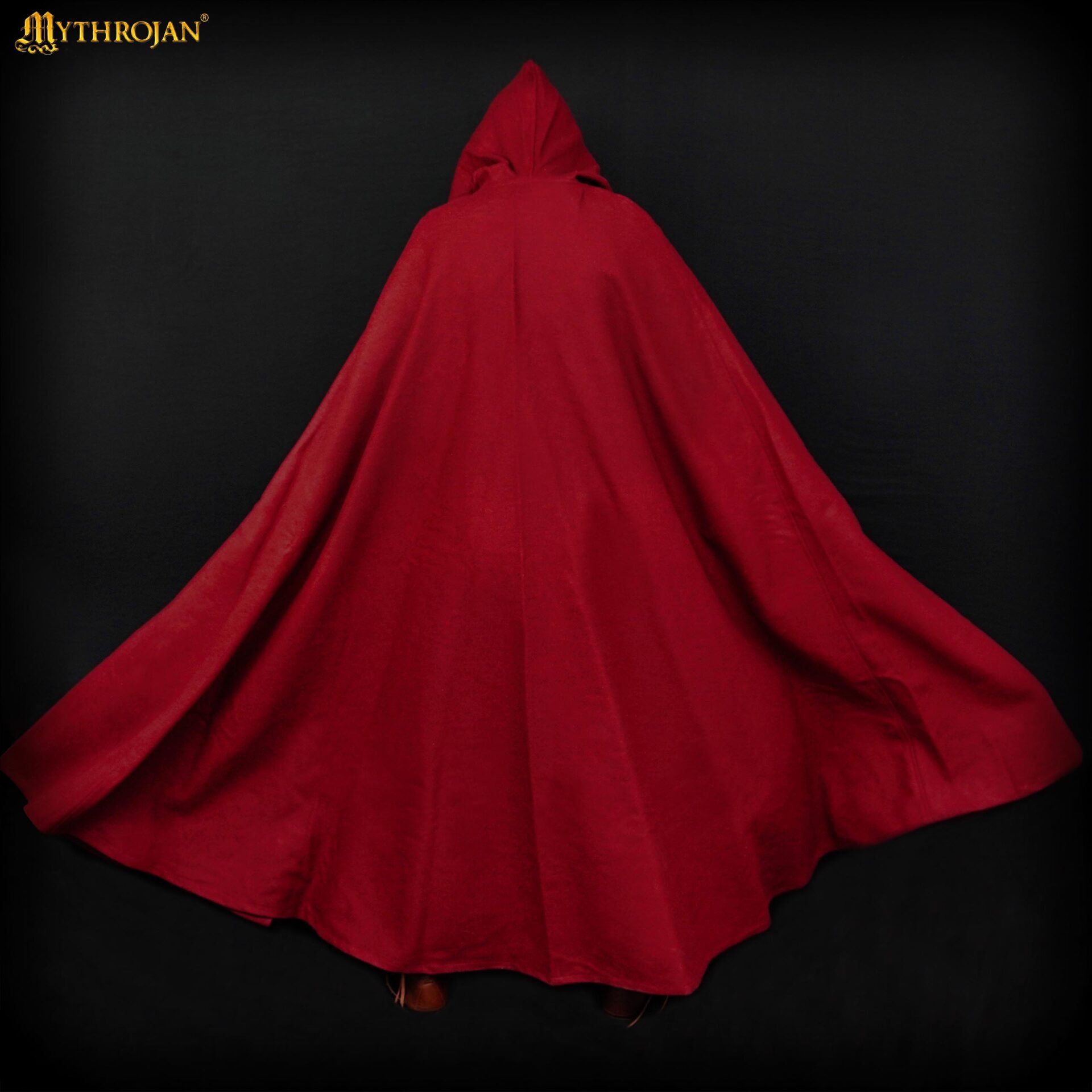 Medieval Hooded Cape Cotton Cloak-300981RD 1 Medieval Hooded Cape