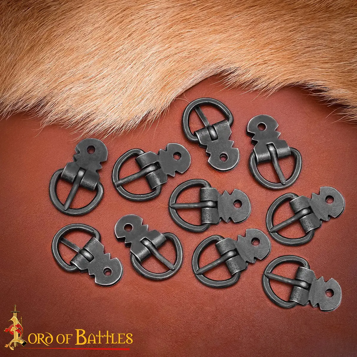 Medieval Plate Armor Buckle Set – Hand-Forged Blackened Iron (Set of 5) Medieval Plate Armor Buckle Set – Hand-Forged Blackened Iron (Set of 5) - Image 4