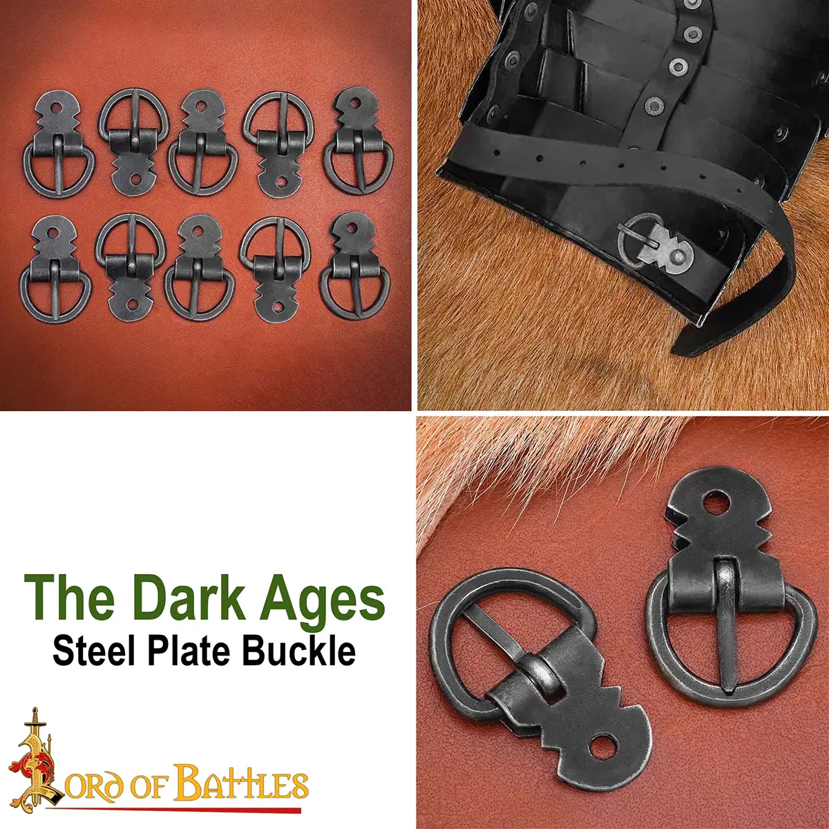 Medieval Plate Armor Buckle Set – Hand-Forged Blackened Iron (Set of 5) Medieval Plate Armor Buckle Set – Hand-Forged Blackened Iron (Set of 5) - Image 9