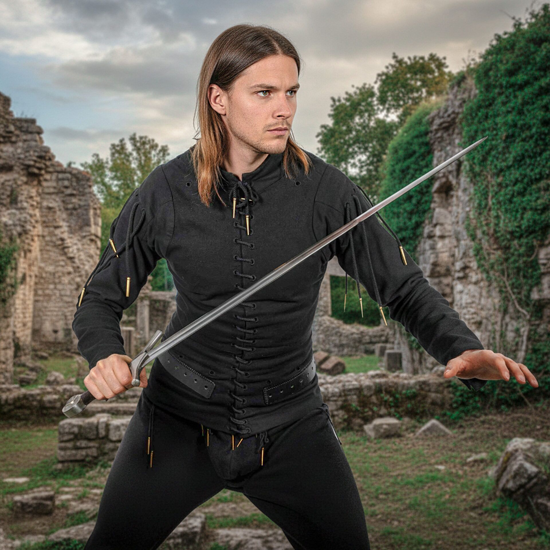 Late Medieval Arming Doublet The Knight, Jacket - 300989BK arming doublet