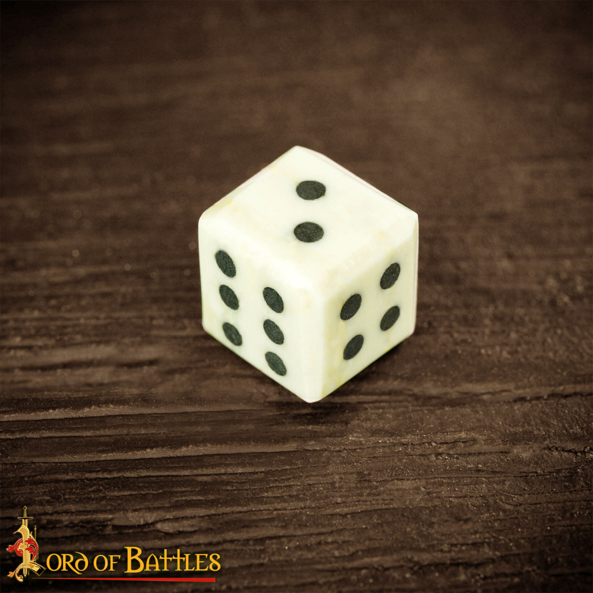 Medieval Bone Dice – Handcrafted Set of 6 (Ox Bone, 1.2 cm) Bone Dice