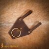 14th Century Medieval Leather Axe Frog with Brass Ring-25959CBR Axe or Mace