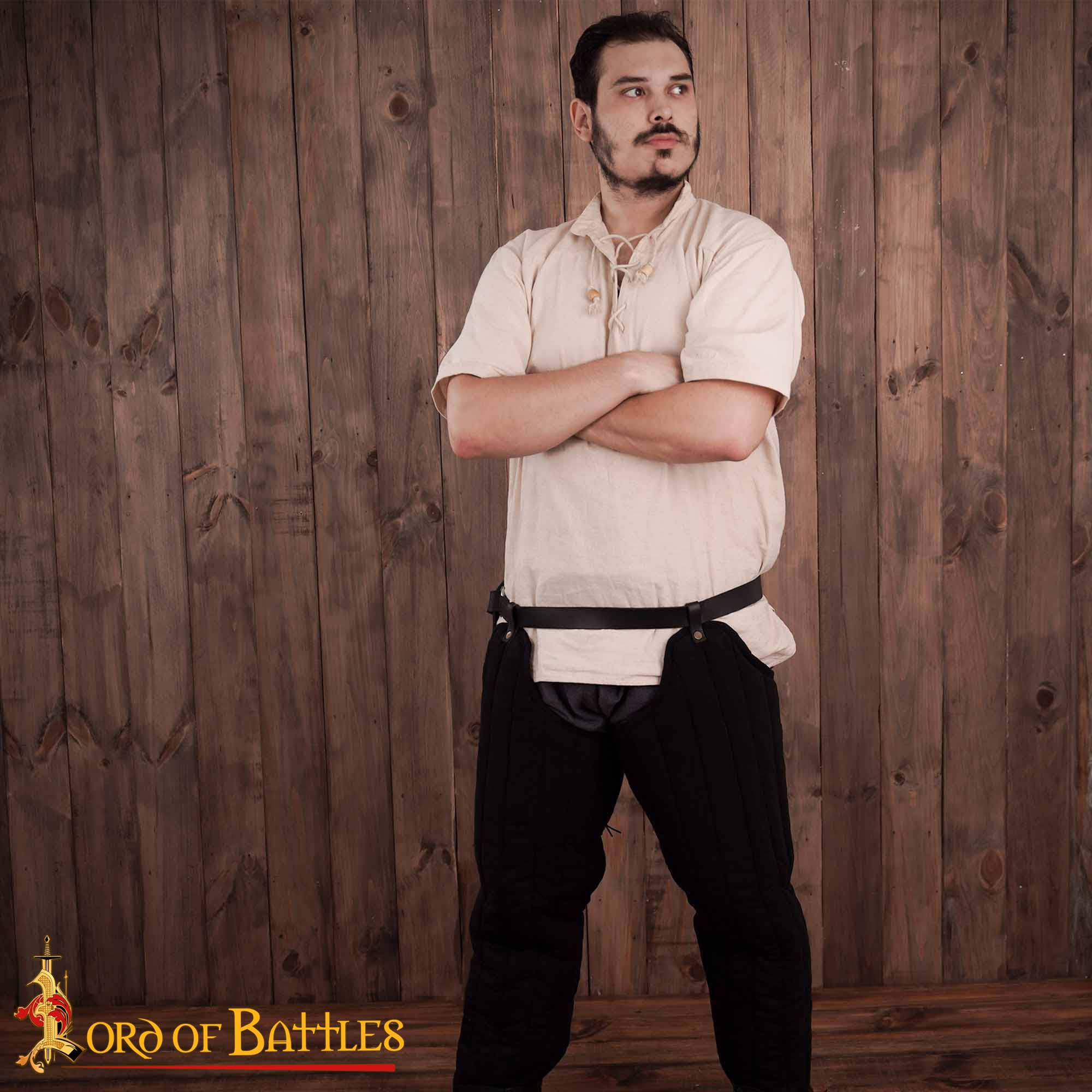 14th Century Medieval Padded Chausses Quilted Leg Armor for Reenactment-25911BK 1 Padded Leggings