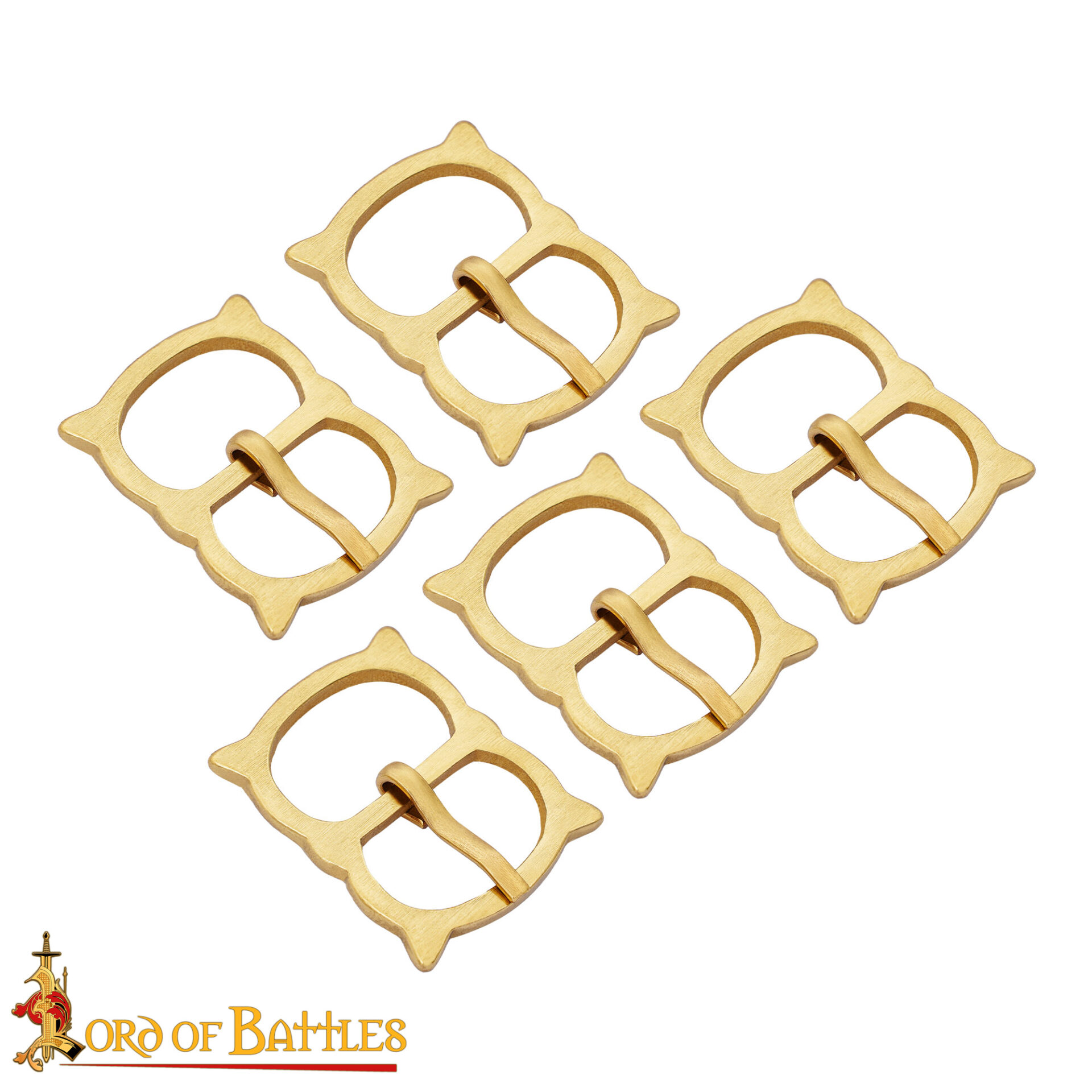 Medieval Brass Double Loop Belt Buckle