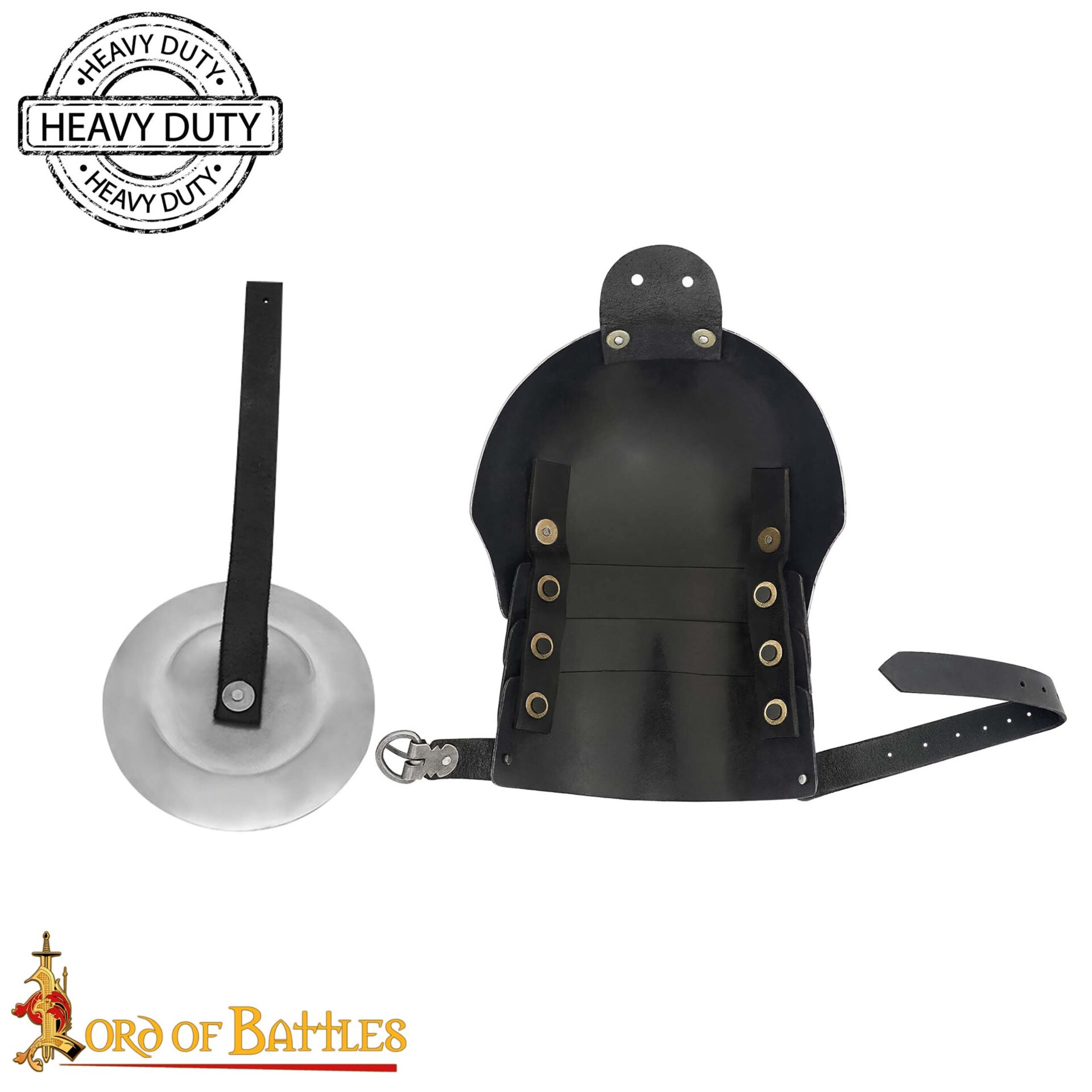 14th–Early 15th Century Steel Pauldrons with Rondel – 16 Gauge Polished Shoulder Armor 14th–Early 15th Century Steel Pauldrons with Rondel – 16 Gauge Polished Shoulder Armor