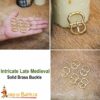 15th Century Medieval Solid Brass Double-Loop Buckles-8909-5pcs 6 Medieval Brass Buckle Set