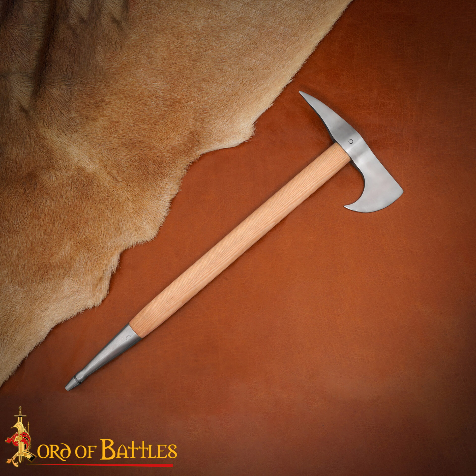 15th Century Medieval Steel War Pick with Ash Wood Shaft - 25577-ASH Warrior Sagaris Axe