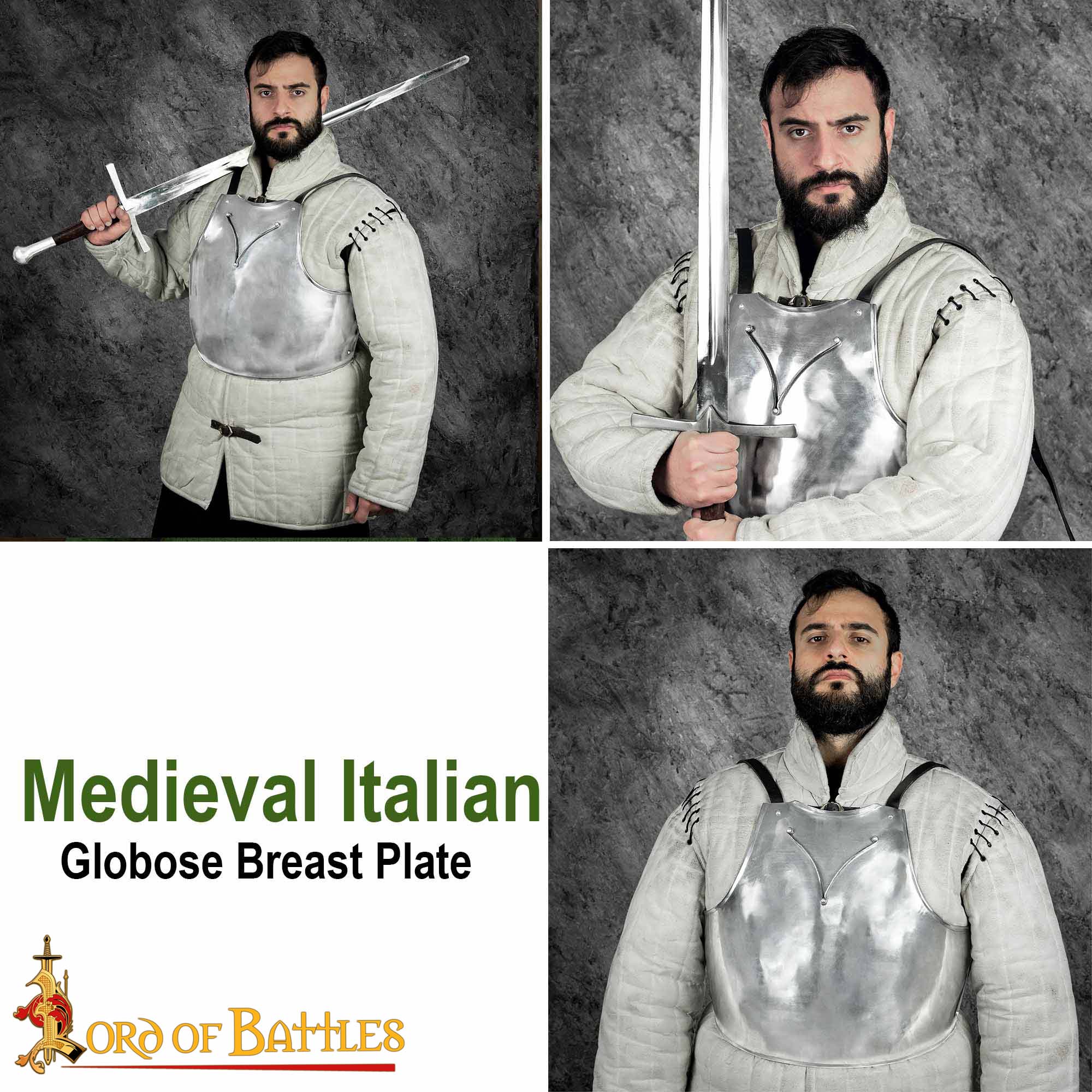 15th-Century-Steel-Breastplate-Cuirass-Armor-9104P 6 Italian Churburg Globose Breastplate