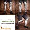 15th Century Steel Gothic Greaves – Medieval Leg Armor-9504 8 Knightly Greaves