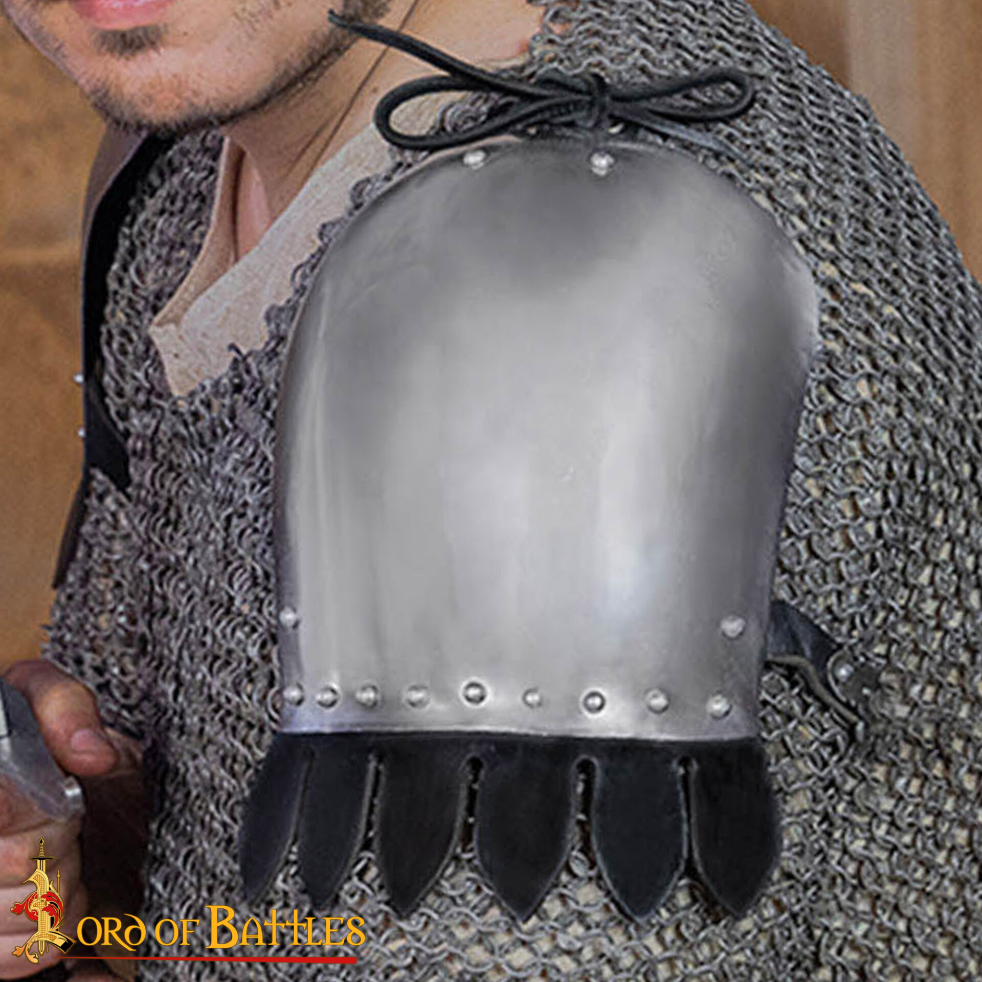 Medieval Steel Pauldron Pair – 16 Gauge Polished Shoulder Armor Medieval spaulders