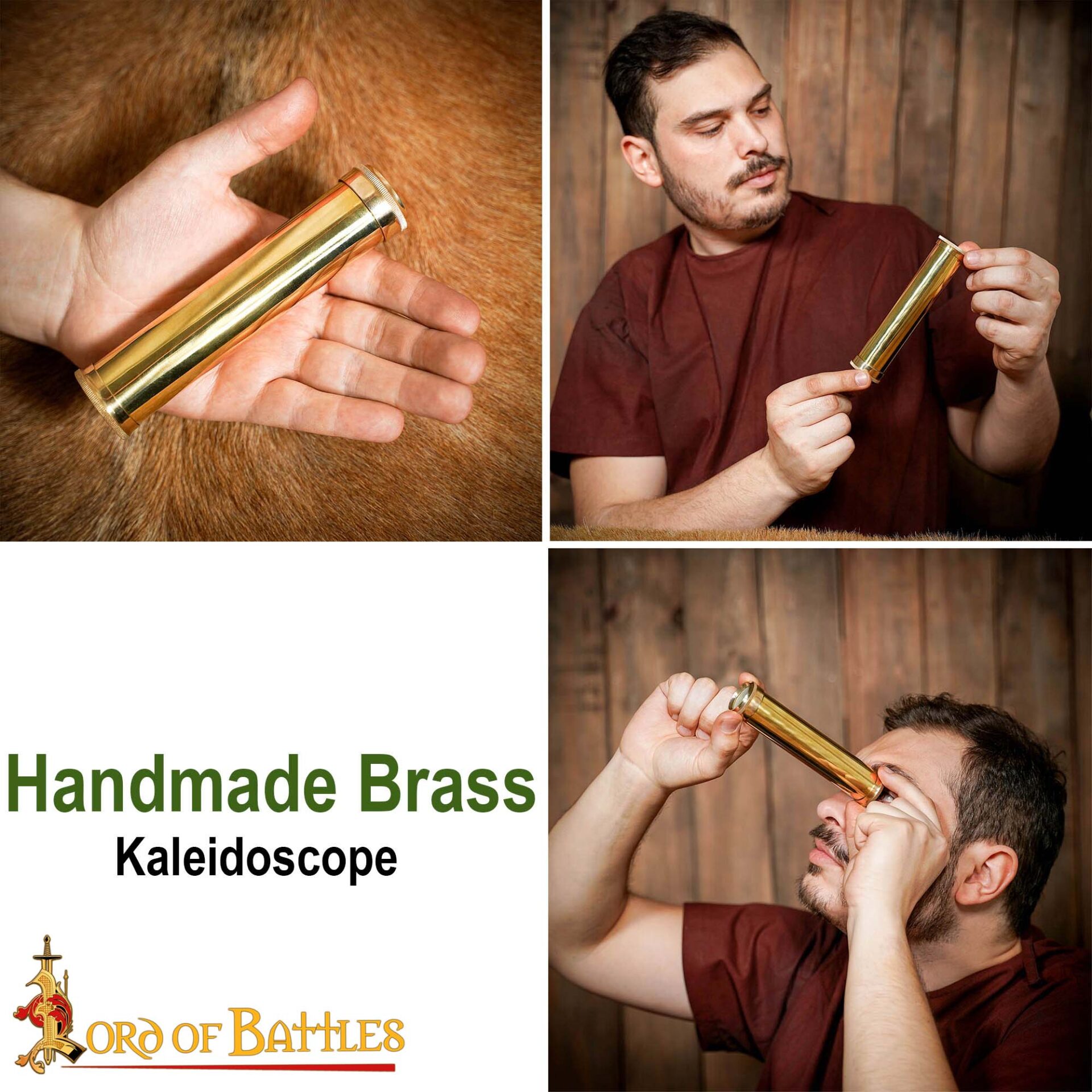 Handcrafted Brass Kaleidoscope – Vintage Optical Home décor Handcrafted Brass Kaleidoscope