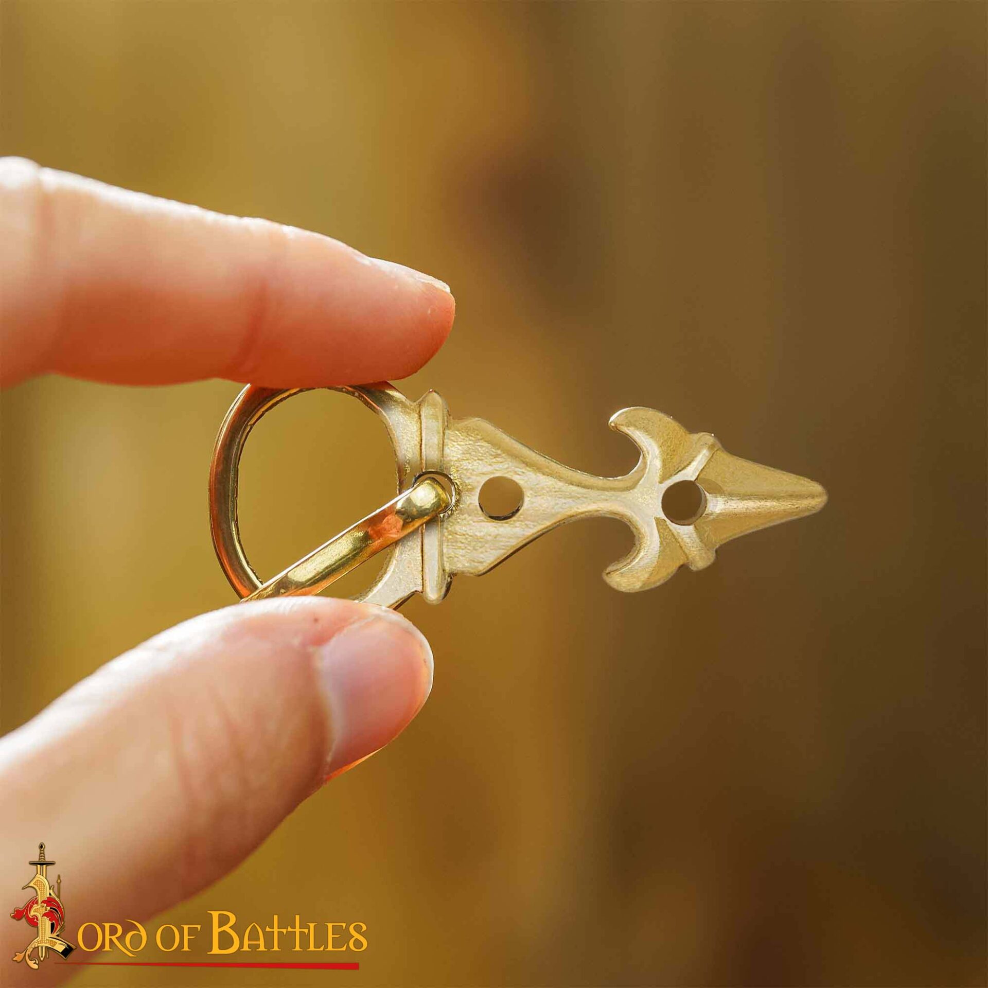 Fleur de Lis Pure Brass Belt Buckle