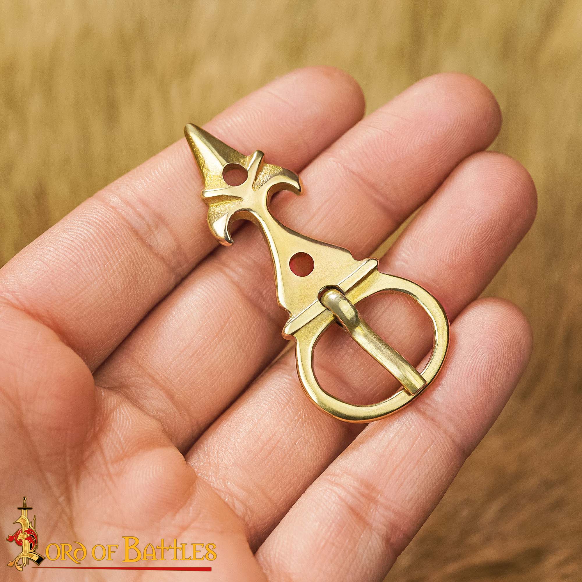 Fleur de Lis Pure Brass Belt Buckle