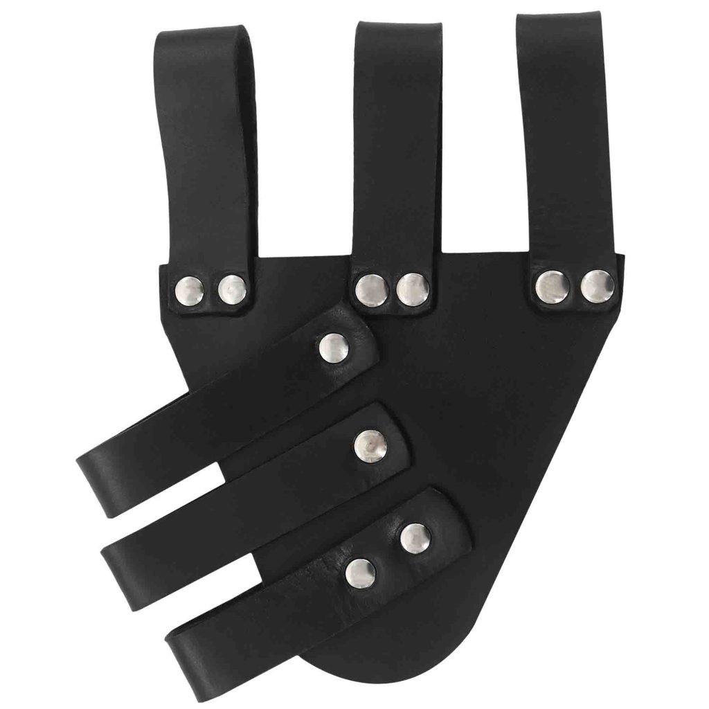 Medieval Angled Tri Buckle Rapier Frog Genuine Leather Frog