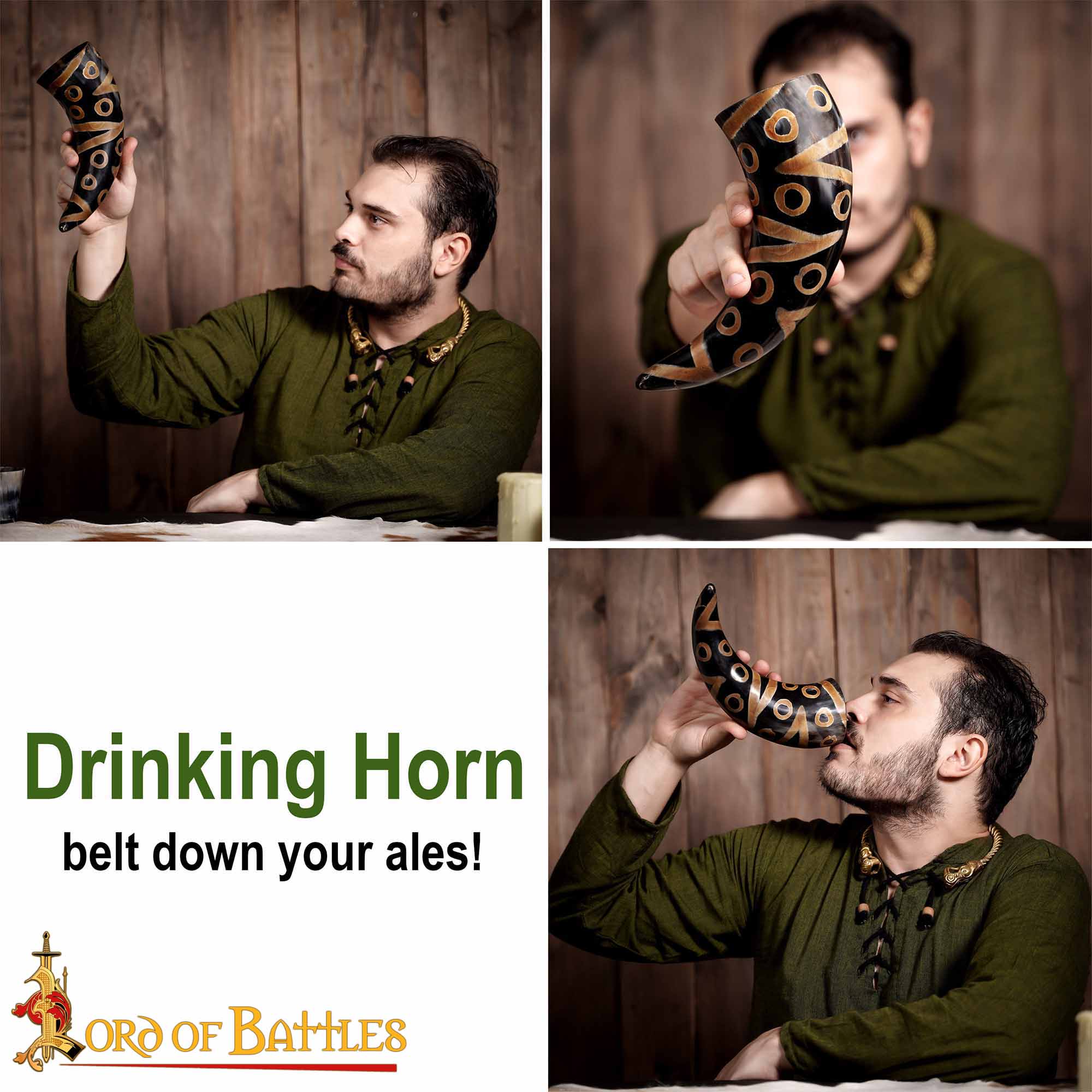 Medieval Drinking Horn 400 – 500 ML Handcrafted Real Ox Horn