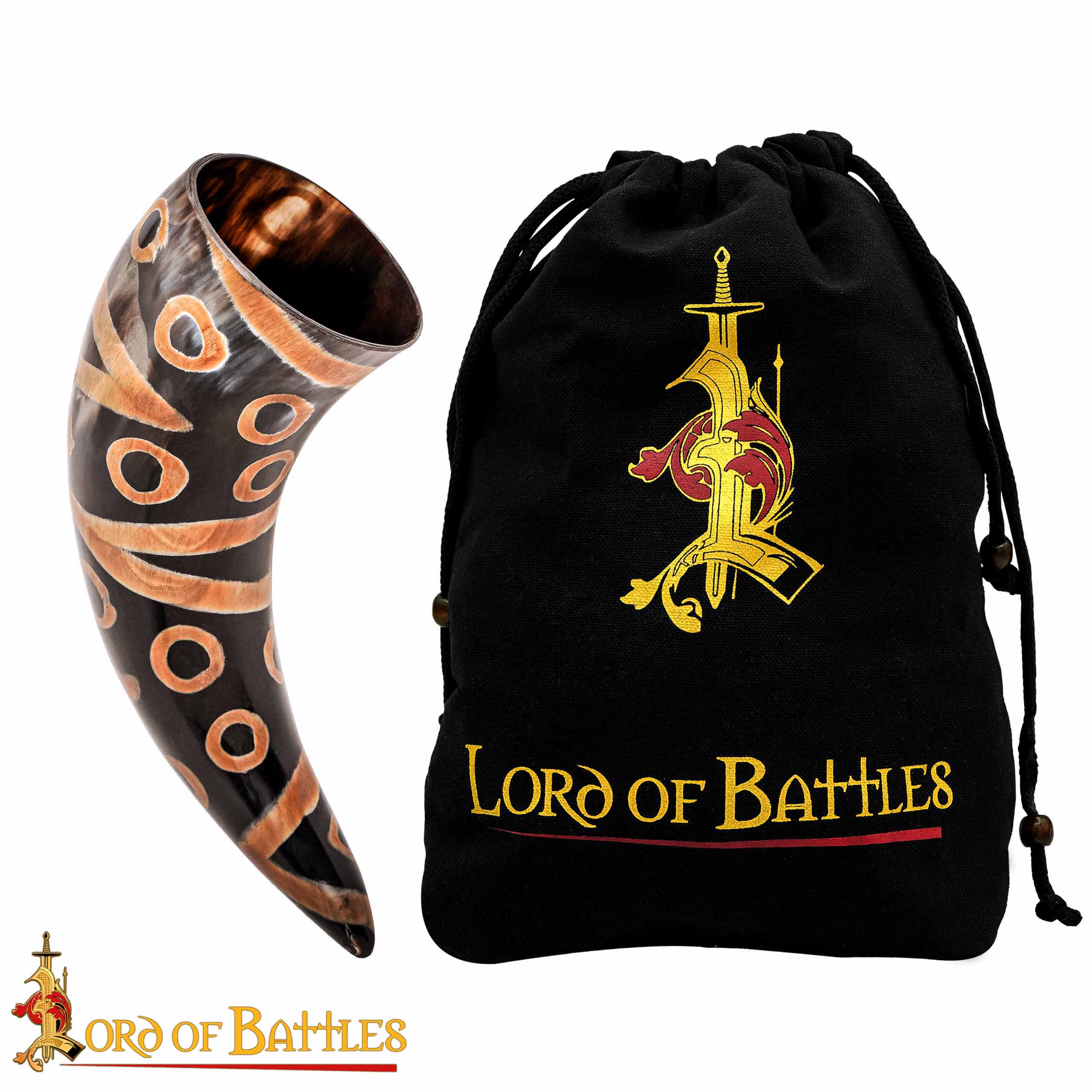 Medieval Drinking Horn 400 – 500 ML Handcrafted Real Ox Horn