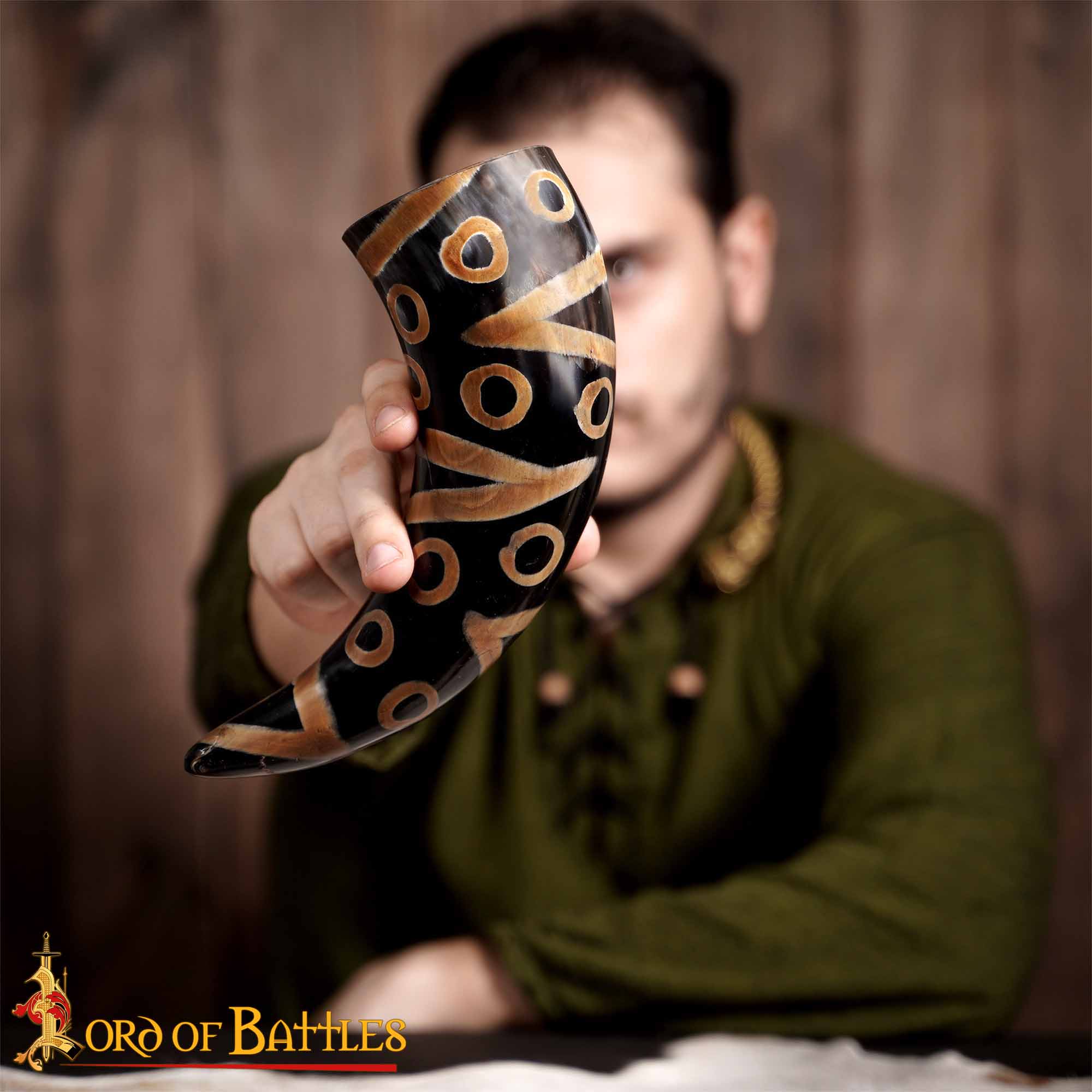 Medieval Drinking Horn 400 – 500 ML Handcrafted Real Ox Horn