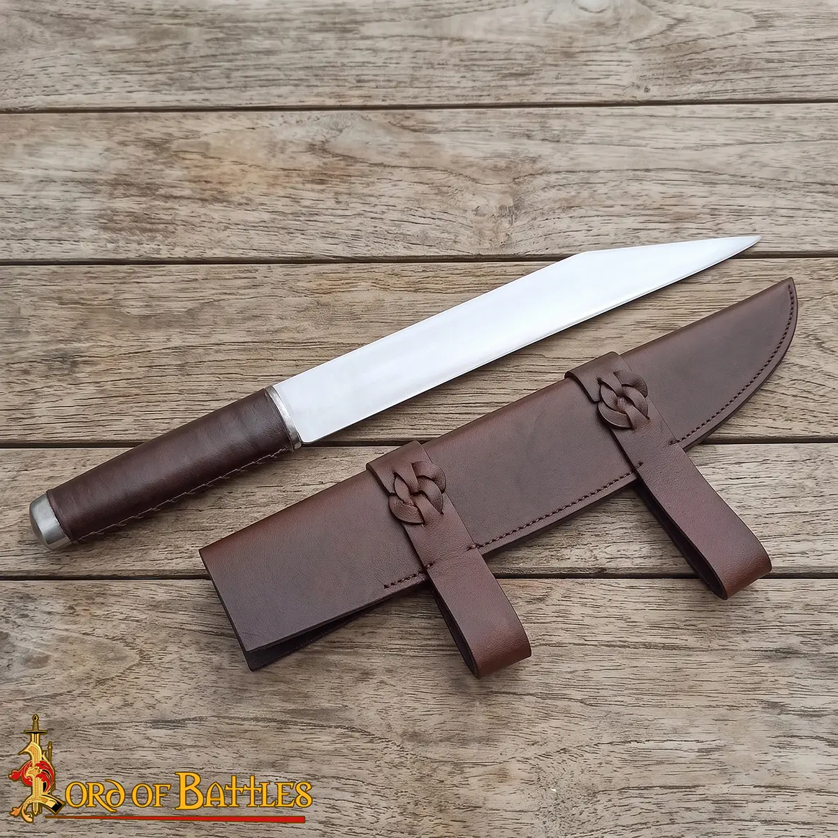 Viking Seax Dagger with Leather Sheath - Image 2