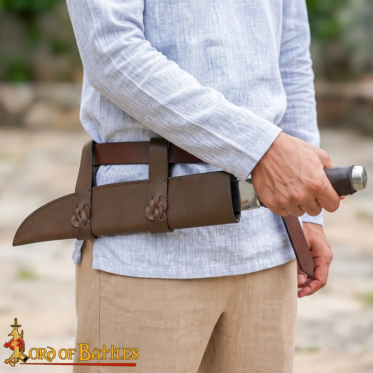 Viking Seax Dagger with Leather Sheath - Image 5