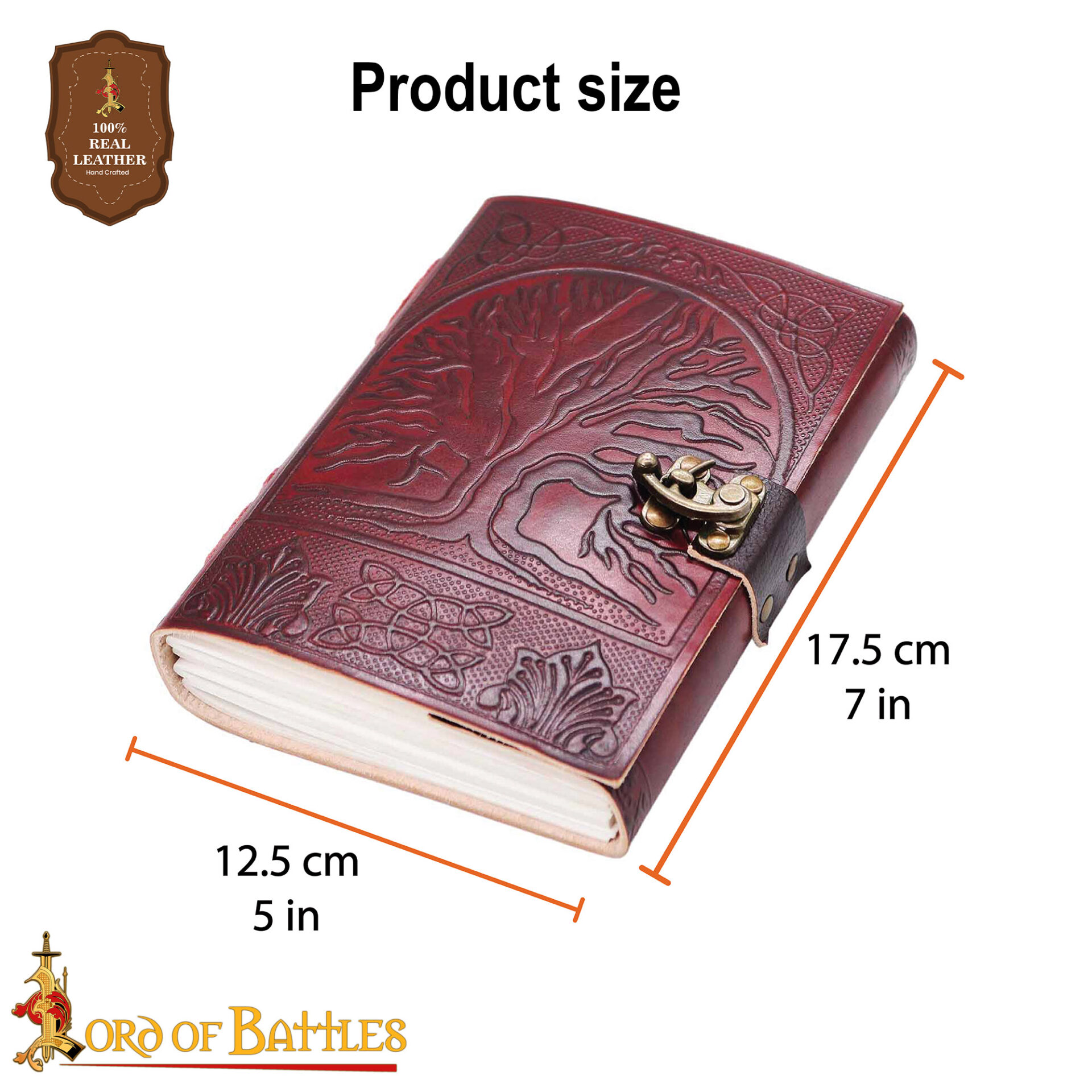 Medieval Tree of Life Leather Journal – Handcrafted Diary with Brass Lock leather journal,Diary