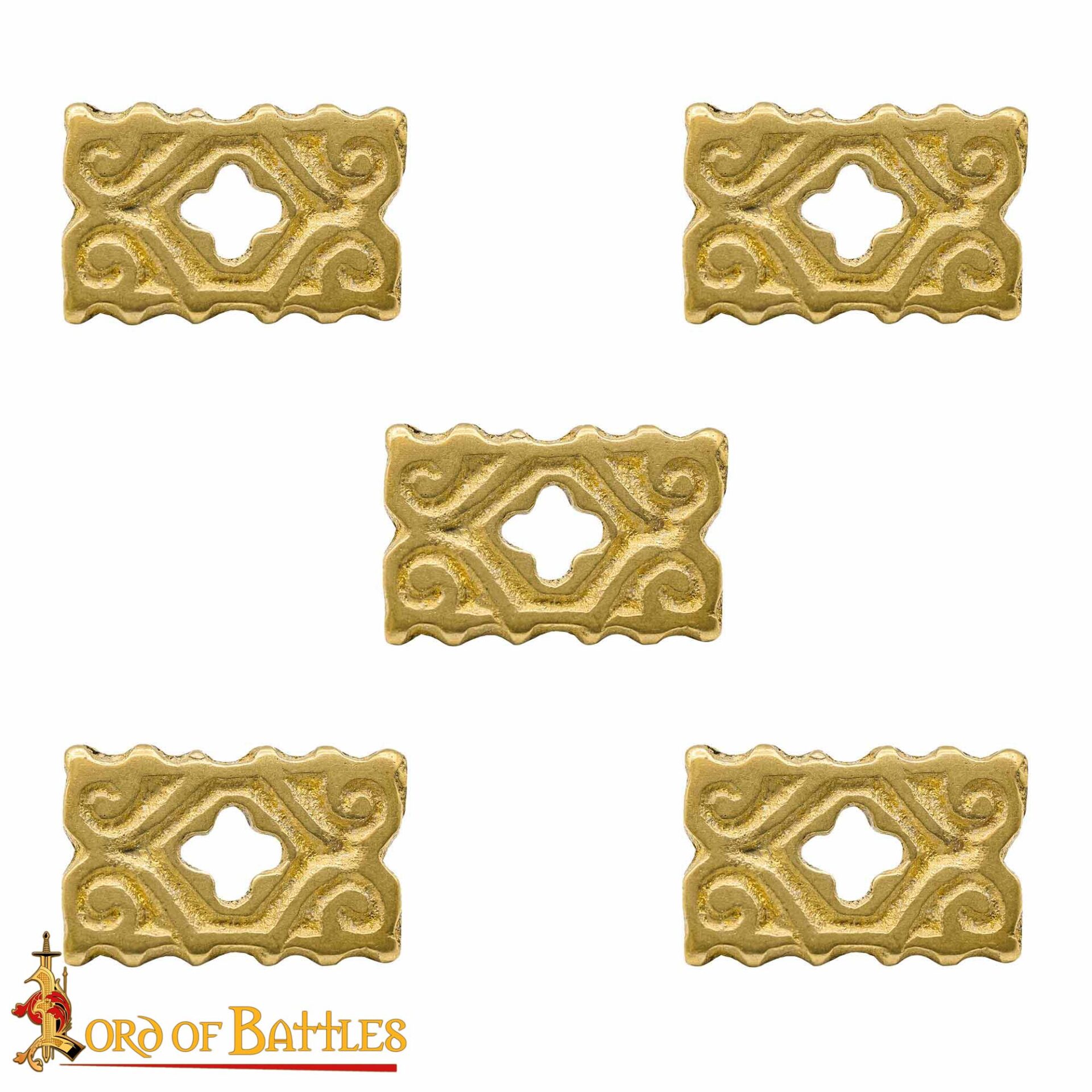 Quatrefoil belt mounts Quatrefoil belt mounts