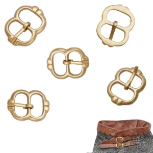 Medieval Double Loop Belt Buckles Set