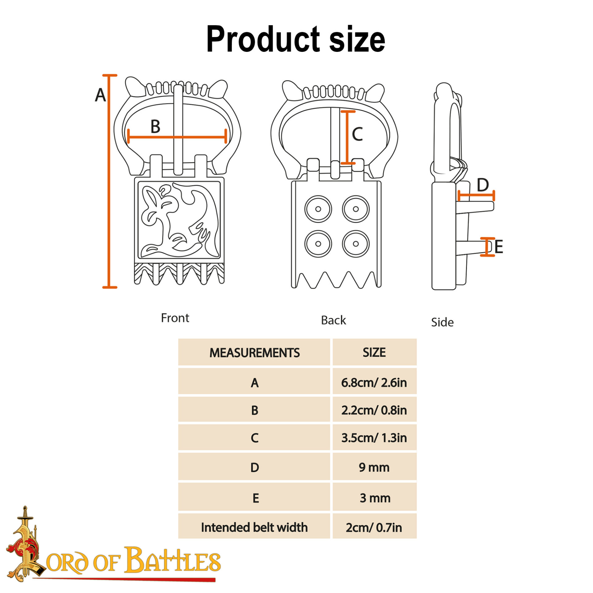 8921_3 Chivalric Belt Buckle