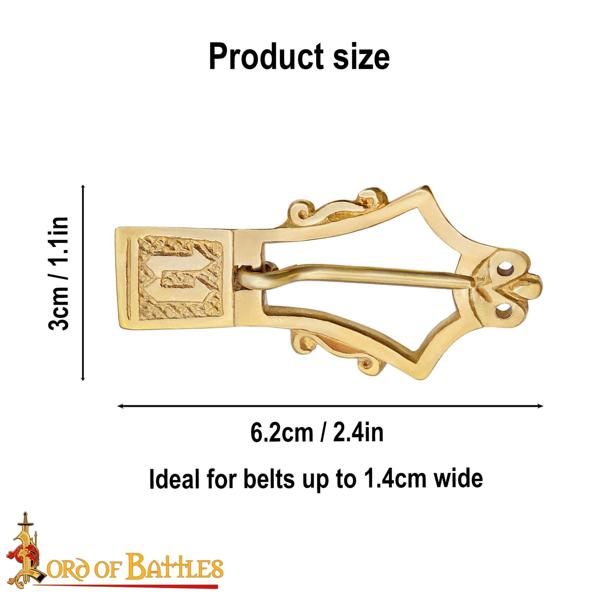 brass lyre shaped buckle