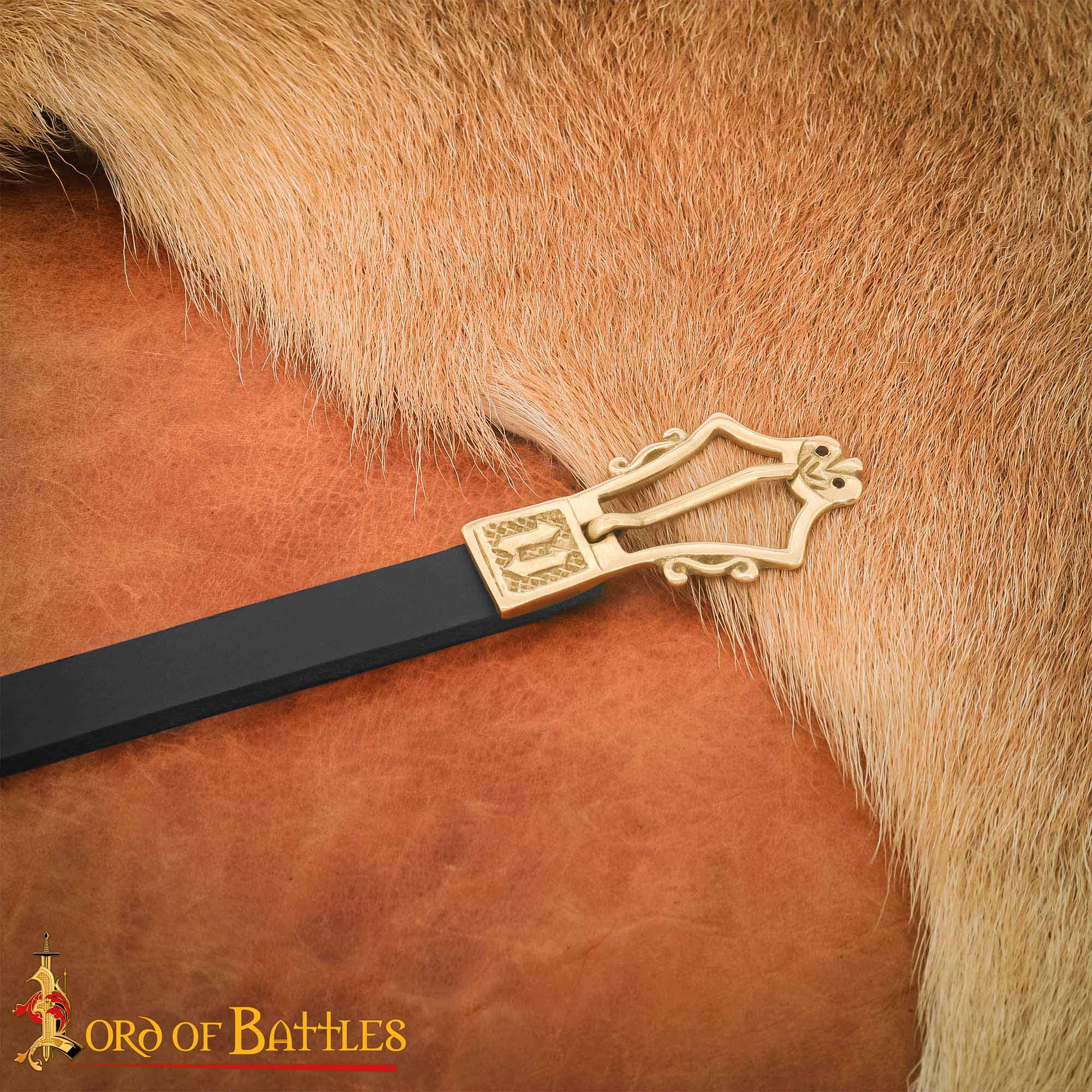 brass lyre shaped buckle