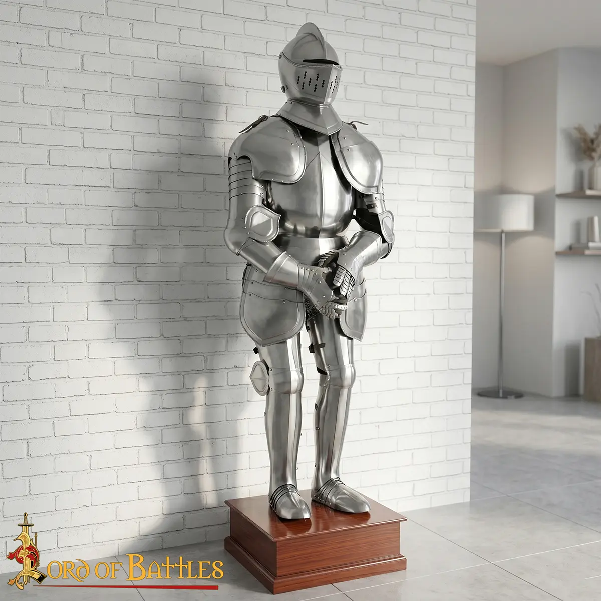 Mild Steel Duke of Burgundy Suit of Armour 75” 18 Gauge Polished Medieval Full Body Armour - Image 7