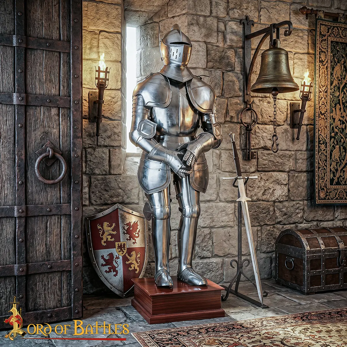Mild Steel Duke of Burgundy Suit of Armour 75” 18 Gauge Polished Medieval Full Body Armour - Image 4