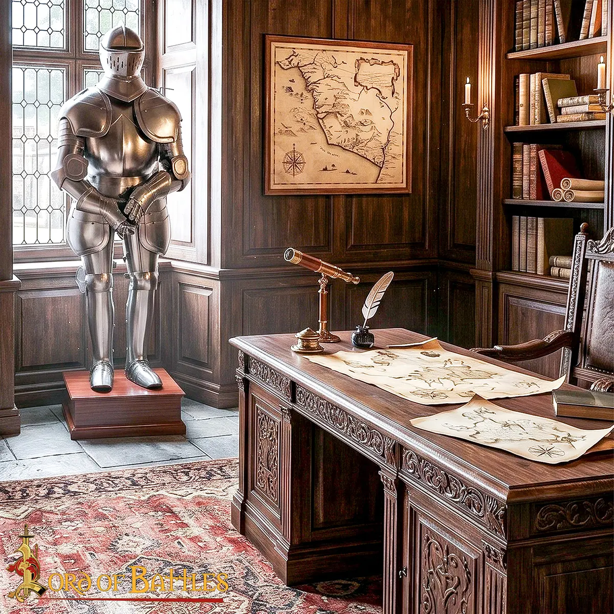 Mild Steel Duke of Burgundy Suit of Armour 75” 18 Gauge Polished Medieval Full Body Armour - Image 2