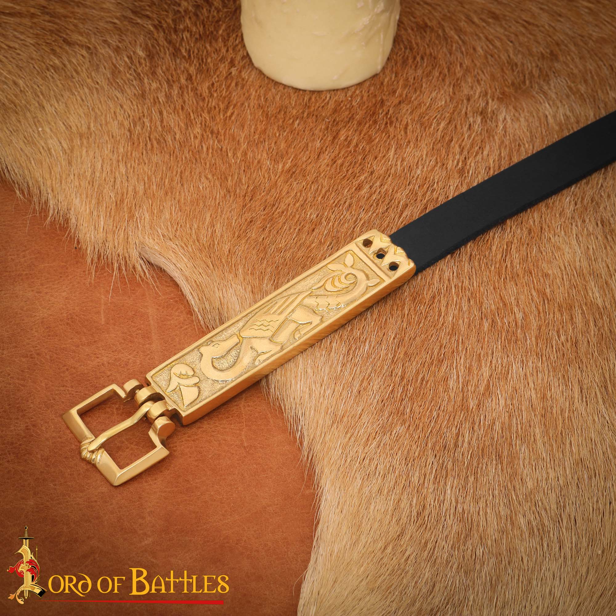 Viking Solid Brass Dragon Belt Buckle – Engraved Norse Design Brass Belt Buckle