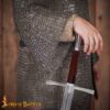 Chainmail Haubergeon Half Sleeves, 9mm 17 Gauge Flat Ring Wedge Riveted with Alternate Flat Solid Rings - 188N 5 Chainmail Haubergeon