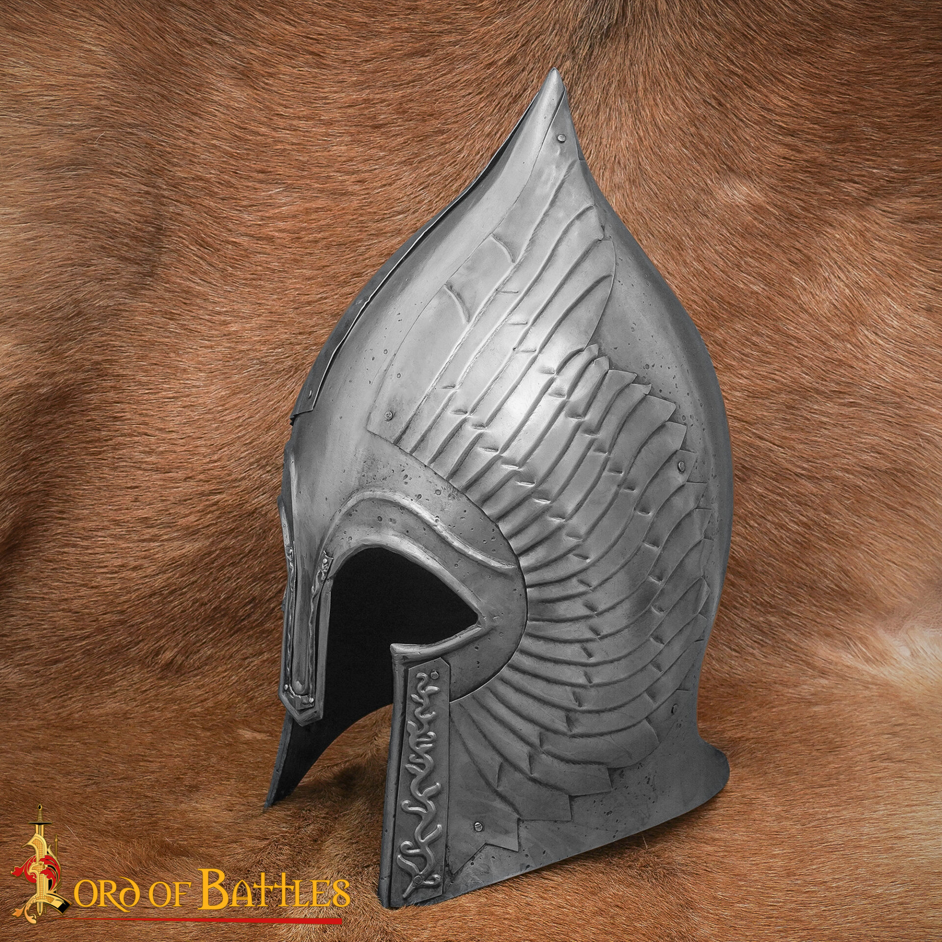 Gondorian Medieval Steel Helmet with Leather Liner 18 Gauge Antique Finish | LOTR Fantasy Replica Armor Faramir's Steel Helmet