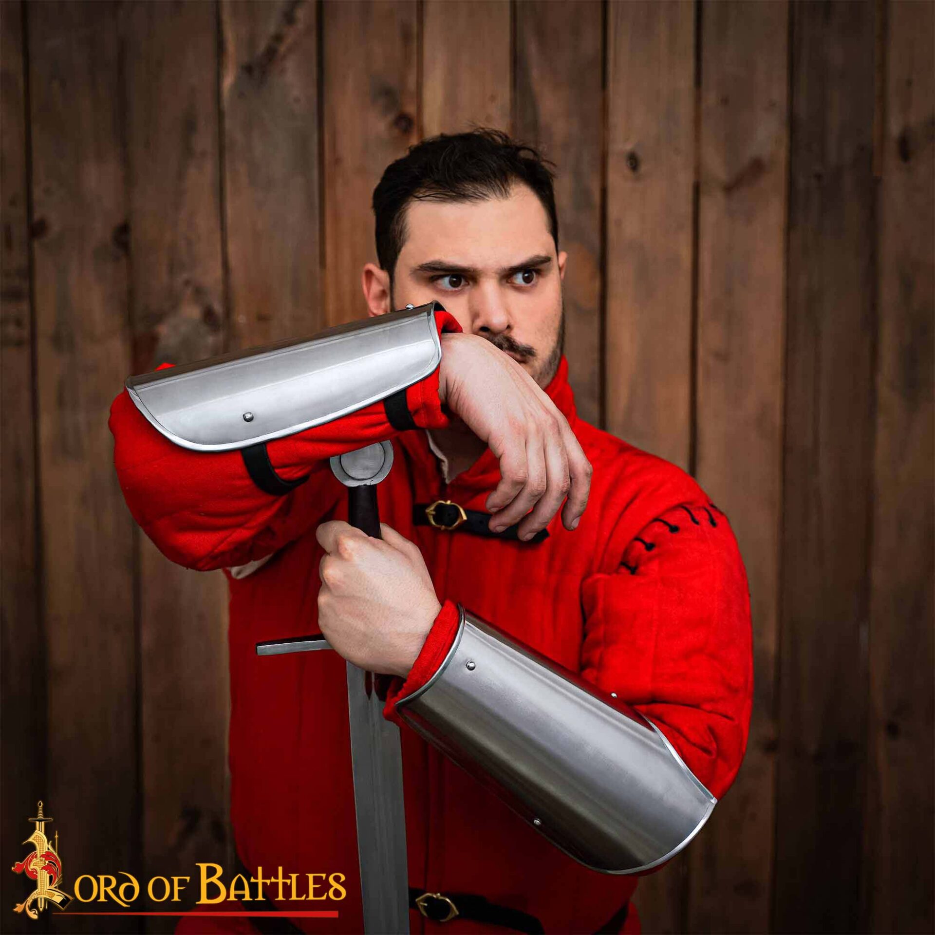 Hand-Forged Medieval Knight Steel Arm Bracers-9306 5 Steel Arm Bracers