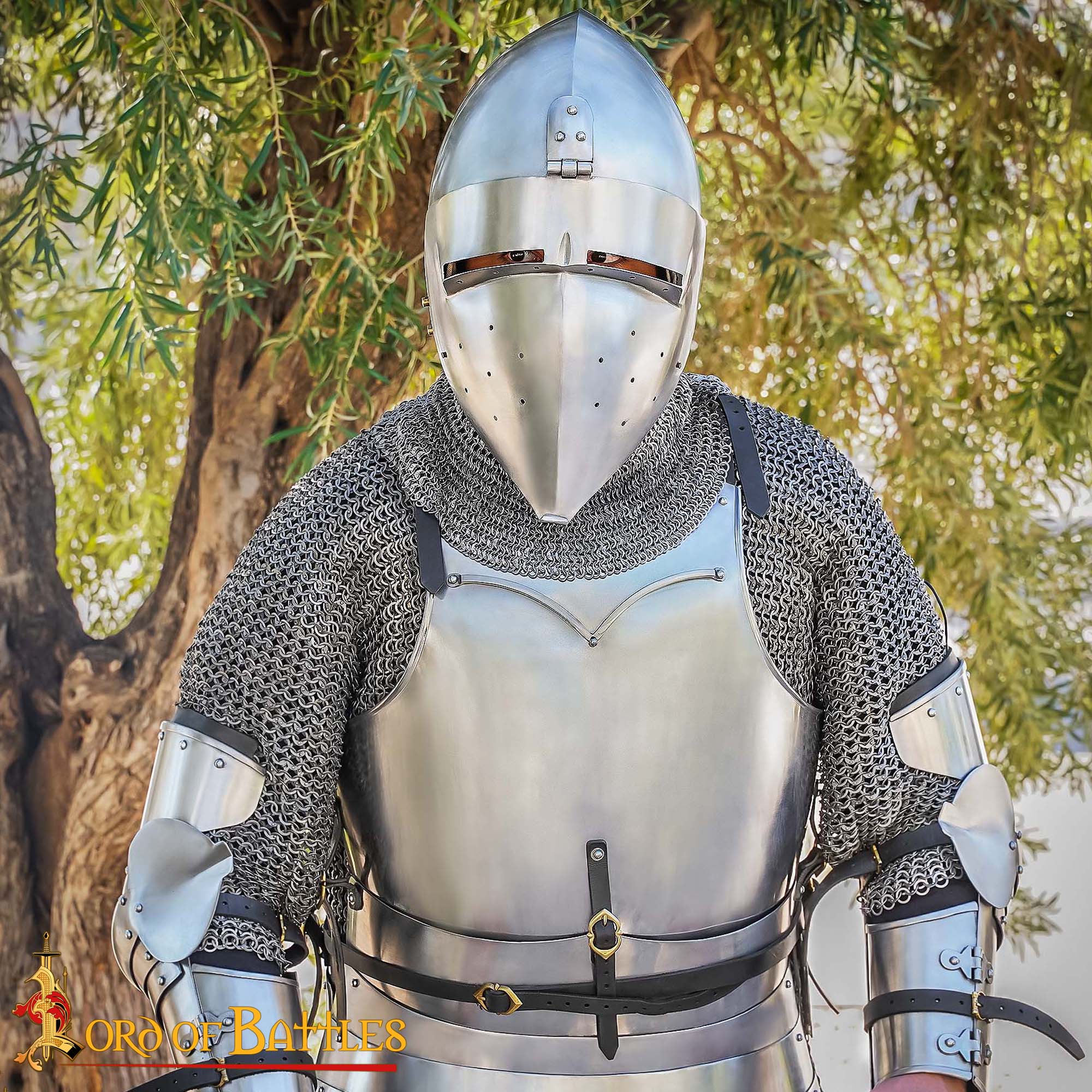 Medieval Barbuta Helmet with Viso-2249 1 Bascinet Helmet