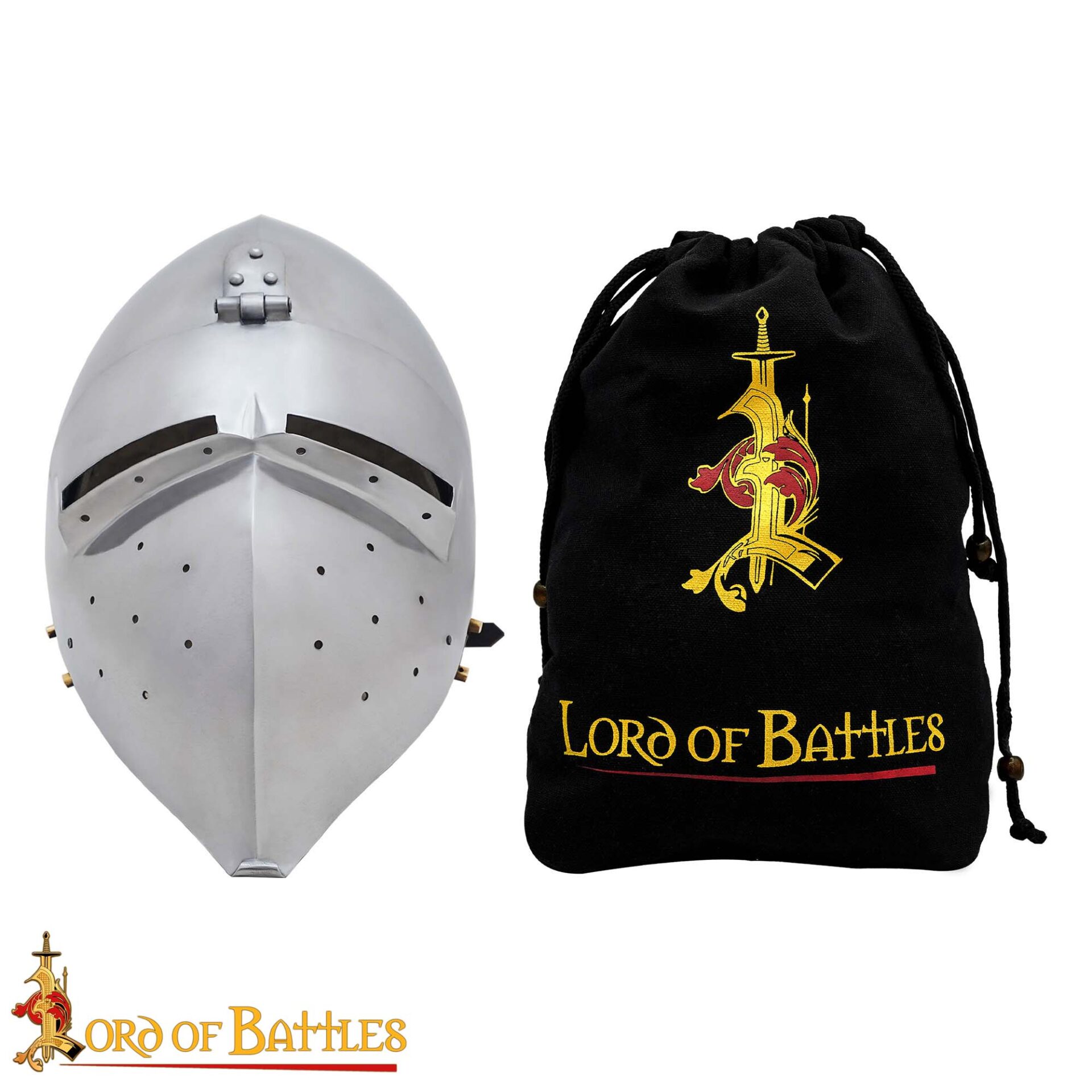 Medieval Barbuta Helmet with Viso-2249 3 Bascinet Helmet