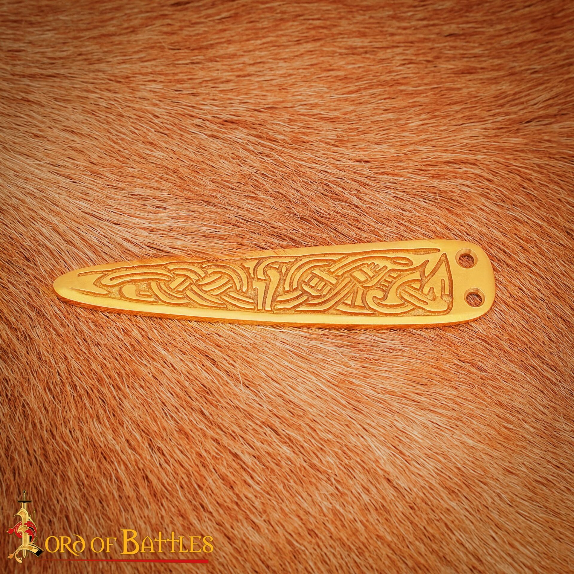 Medieval Belt Celtic Knotwork Brass Belt Chape