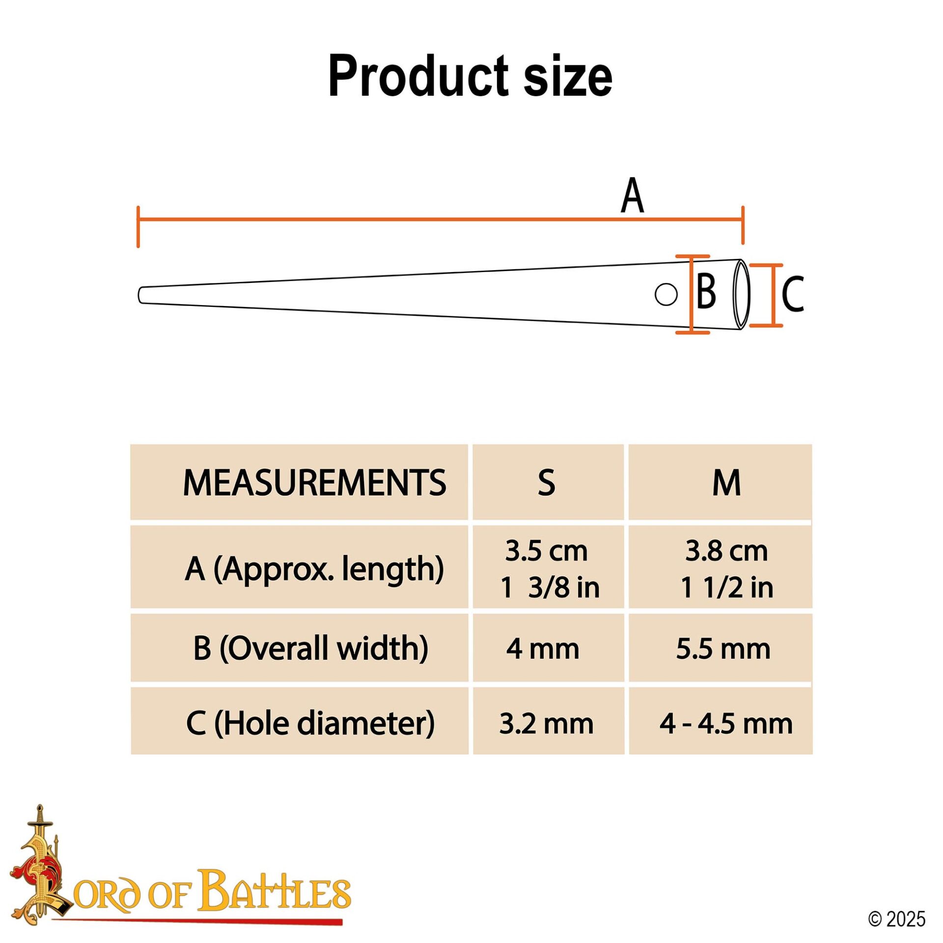 Medieval Brass Aiglets Set of 10 Handcrafted Lacing Tips - 8701S-10Pcs 2 Brass Aiglet